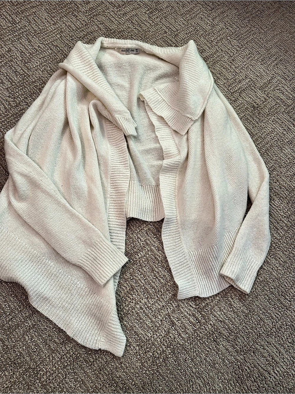 Abercrombie & Fitch open front Draped Cardigan in Cream Size M/L